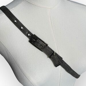 Vintage Metal Mesh Thin Belt Gunmetal Boho Style 80s Belt M 33”-37” Waist